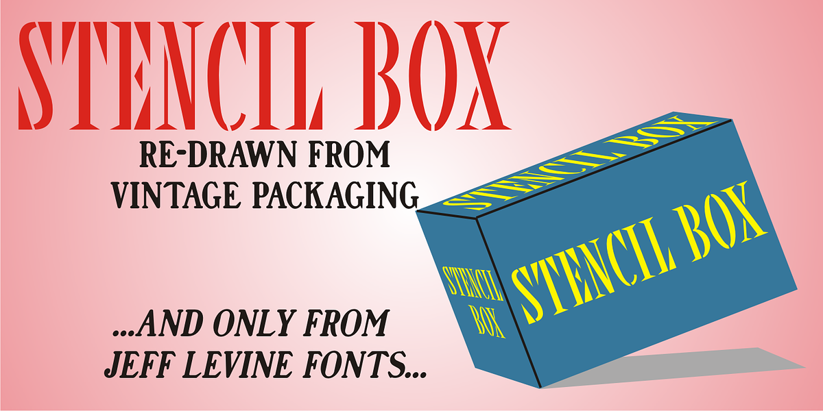 Stencil Box JNL, a Serif Font by Jeff Levine Fonts