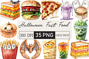 Halloween Fast Food Clipart, an Illustration by Black Bird Studio (Thumbnail 1 of 6)