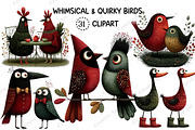 Whimsical & Quirky Birds Clipart, an Illustration by Creative Art (Thumbnail 1 of 9)