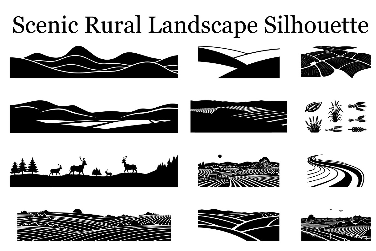 Rural Countryside Landscape, a Graphic by hafijul (Photo 1 of 13)