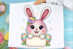 Yarn Crochet Easter Bunny PNG, an Illustration by SinaCreation