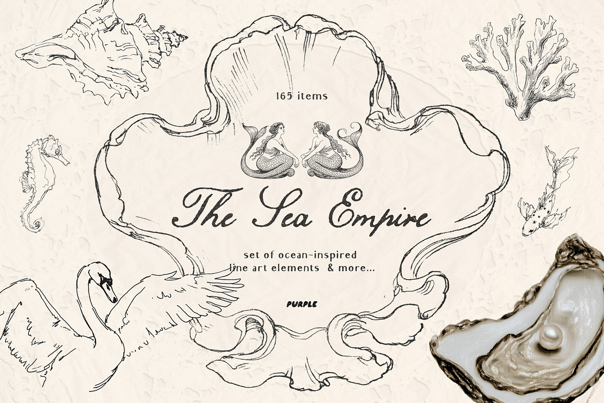 The Sea Empire: Vintage Marine Art, an Object Graphic by Purple (Photo 1 of 19)