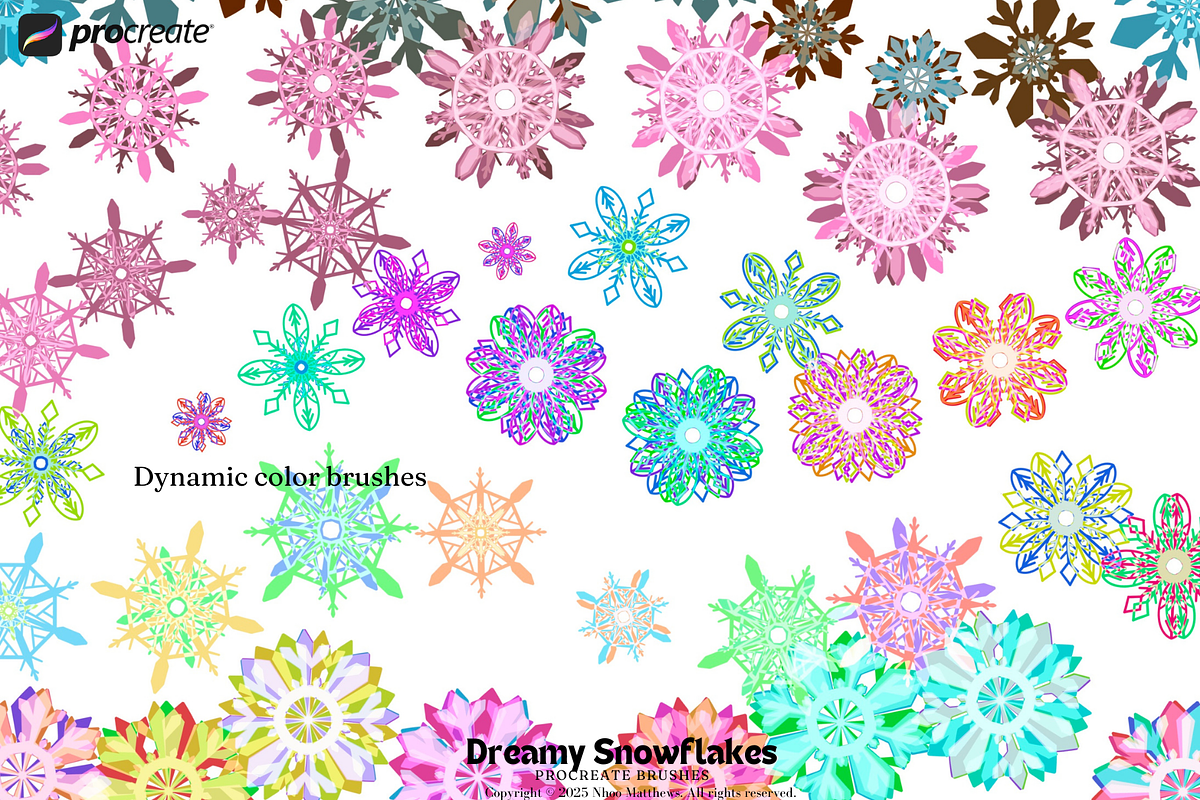 Procreate Dreamy Snowflakes Brushes, a Brush Add-On by Fashion Workshop Bkk (Photo 3 of 21)
