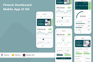 Fintech Dashboard Mobile App UI Kit