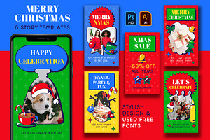 Neo Brutalism Merry Christmas Story, a Social Media Template by barsrsind