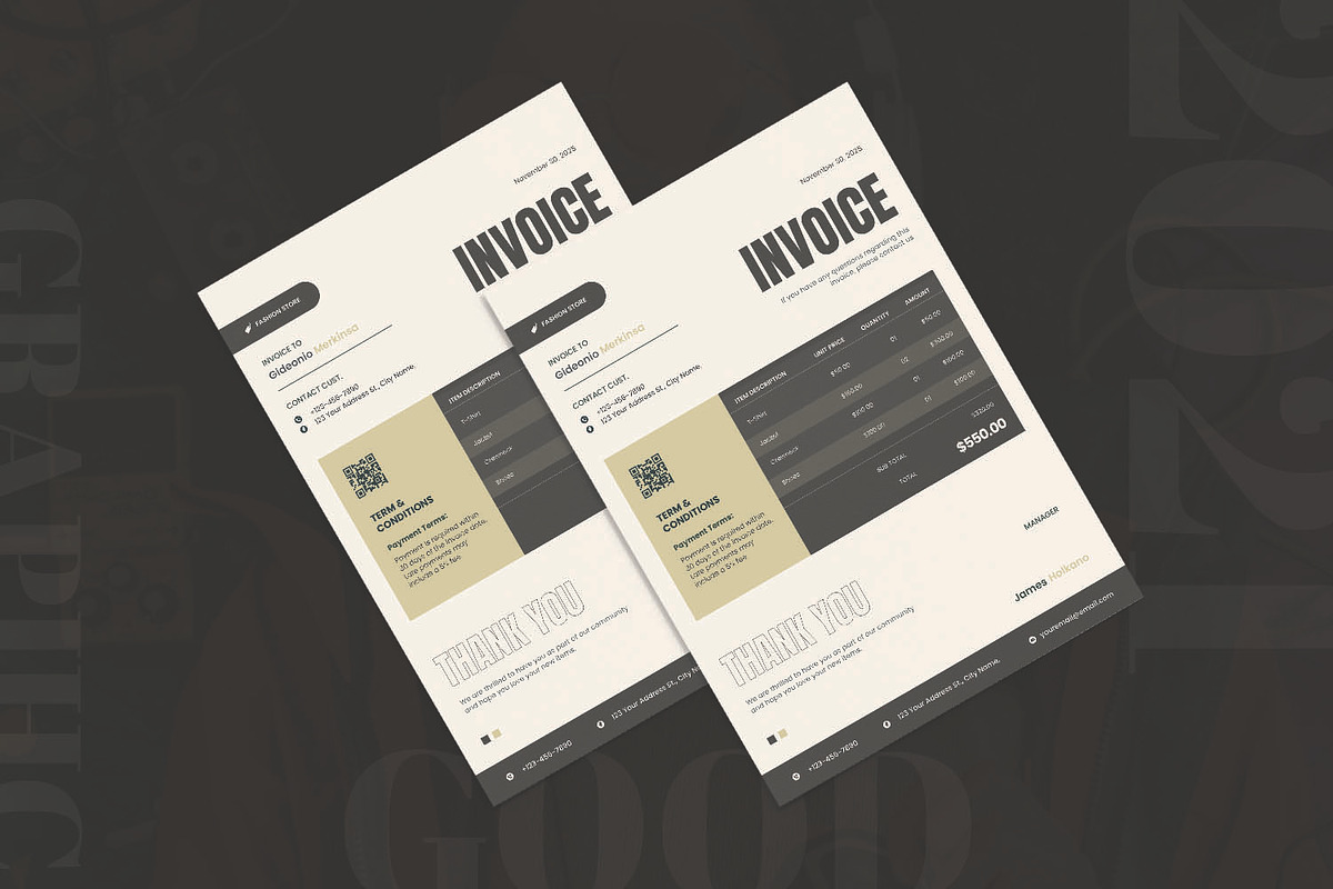 Typography Simple - Invoice, a Print Template by AQR Studio (Photo 2 of 2)