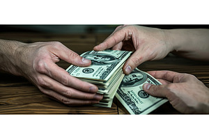 Hands Counting US Dollar Bills on, a Business Photo by piter.goskov