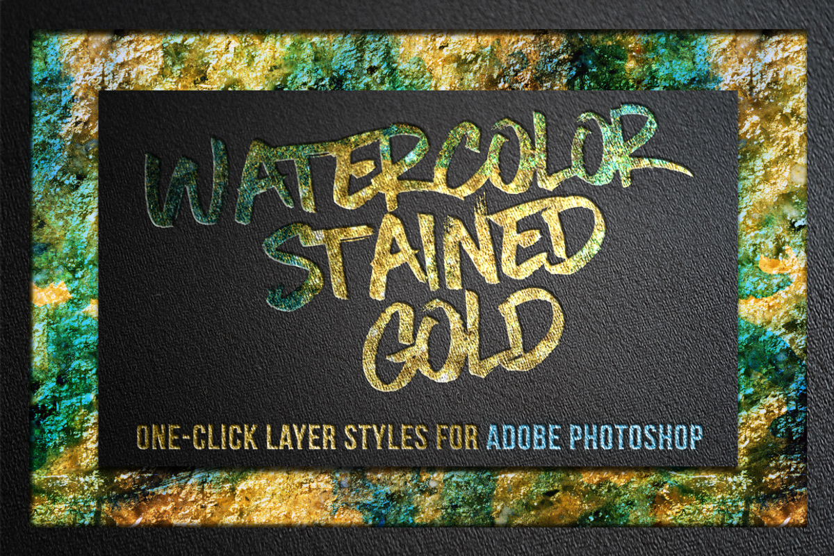 Watercolor and Gold Layer Styles PS, a Layer Style Add-On by Paper Element (Photo 1 of 26)