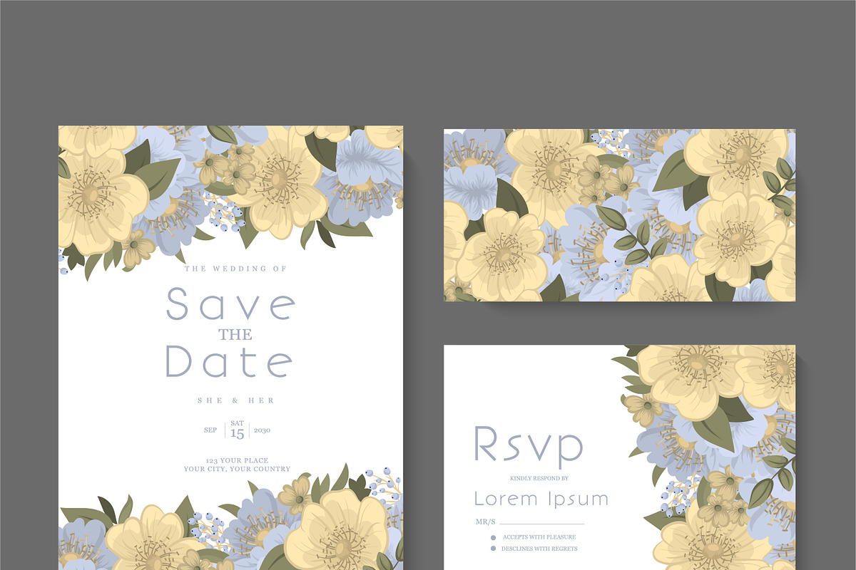 Wedding Invitation, save the date, an Invitation Template by Doodle_flower