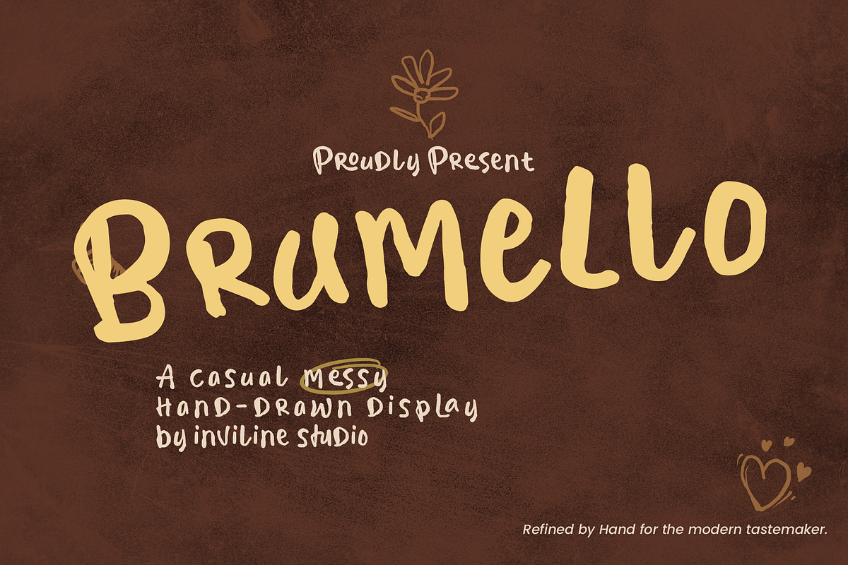 Brumello - Hand-drawn Display Font, a Handwritten Font by Inviline.co (Photo 1 of 12)