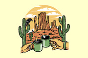 Enjoying coffee in the desert, a Food Illustration by gunaonedesign (Thumbnail 1 of 5)