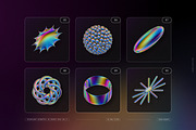 Iridescent Geometric 3D Shapes vol.2, an Object Graphic by Samolevsky (Thumbnail 20 of 23)