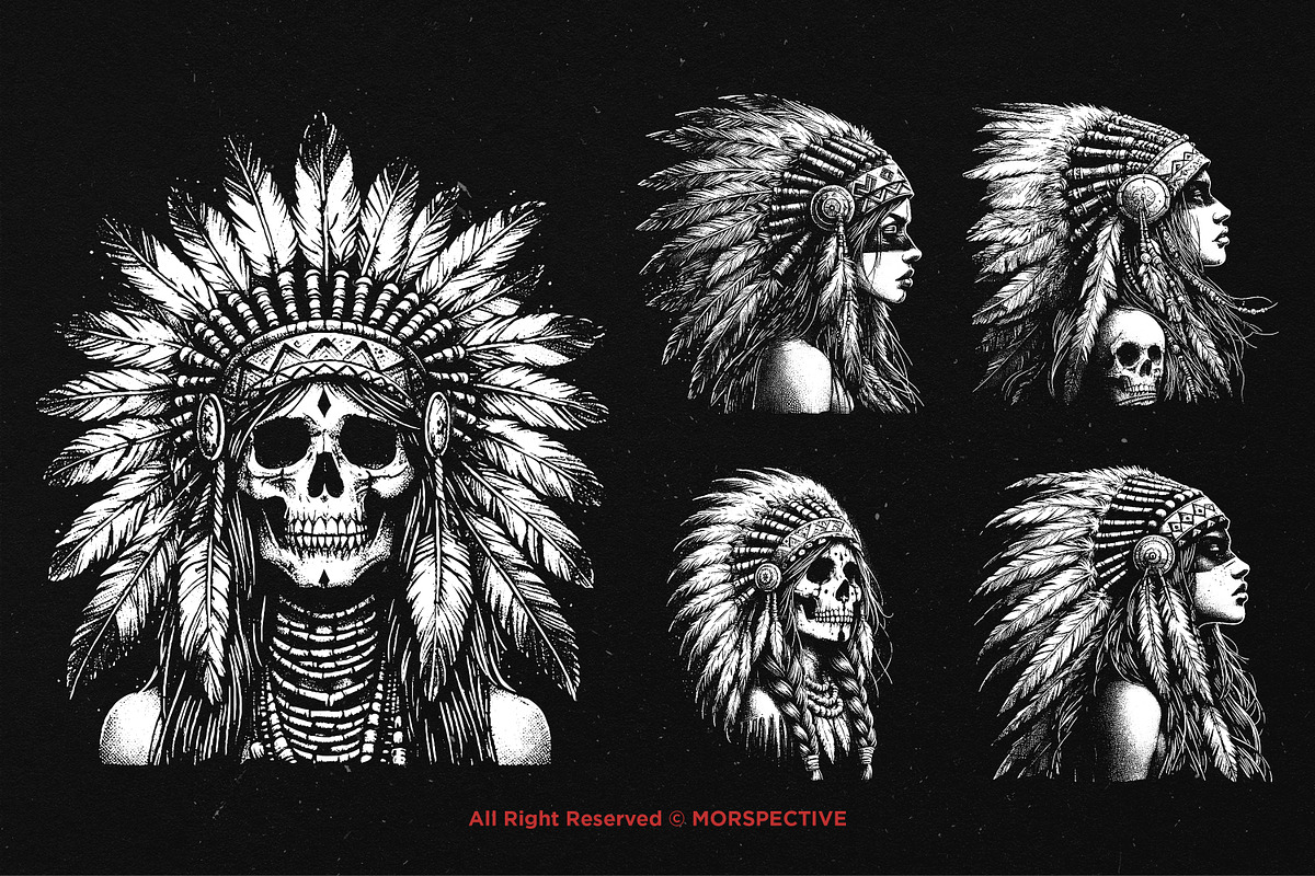 10 Bundle Dark Art American Indian, an Illustration by Morspective (Photo 3 of 7)