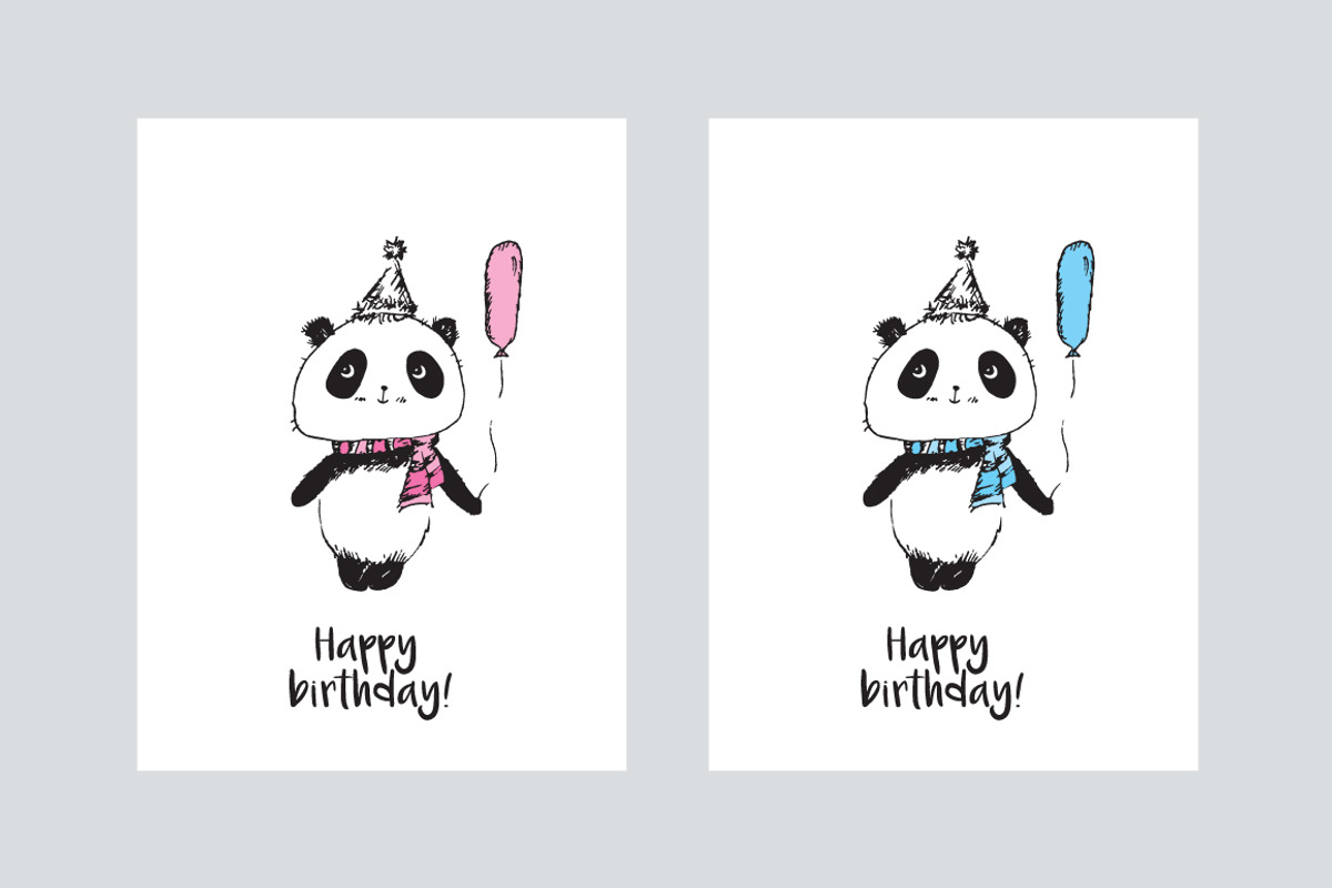 Hand drawn cute pandas, an Animal Illustration by Tkoko vectors & patterns (Photo 4 of 6)