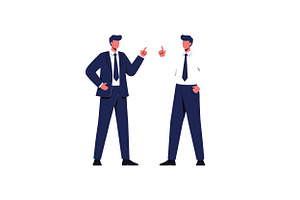 Two business professionals engaged i, an Illustration by designvectx