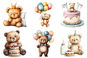 Birthday Teddy Bear Bundle, an Illustration by Daily.Designs (Thumbnail 2 of 5)