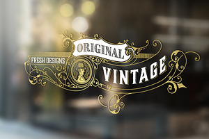 Vintage Logo With Floral Elements