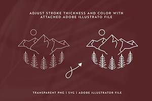 Outdoor Line Art Graphic Set