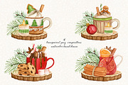 Christmas Watercolor Bundle, a Food Illustration by JuliaBadeeva (Thumbnail 3 of 18)