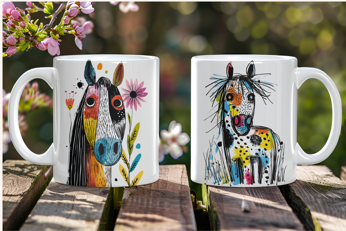 Doodle Cartoon Horses, an Animal Illustration by PrintHaven Designs (Photo 9 of 9)