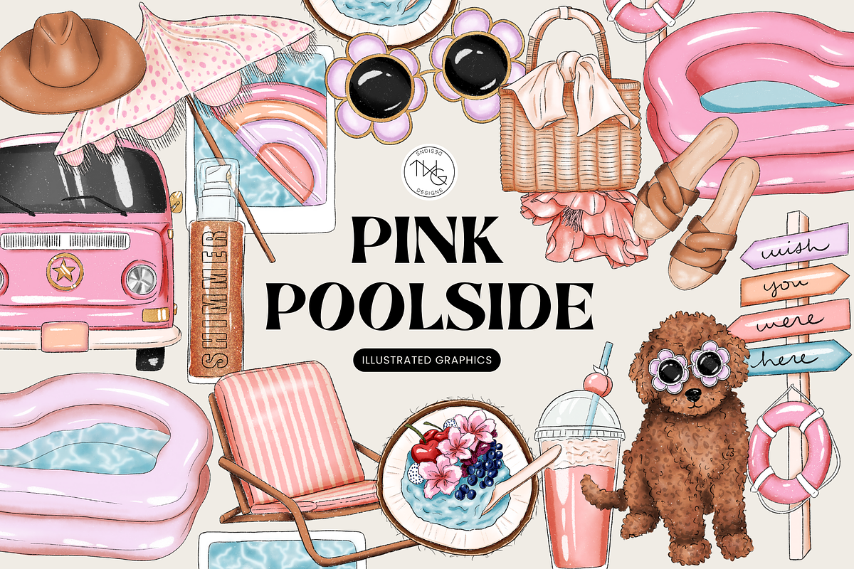 Summer Pool Fashion Clip Art Bundle, an Illustration by TWG Designs (Photo 1 of 5)