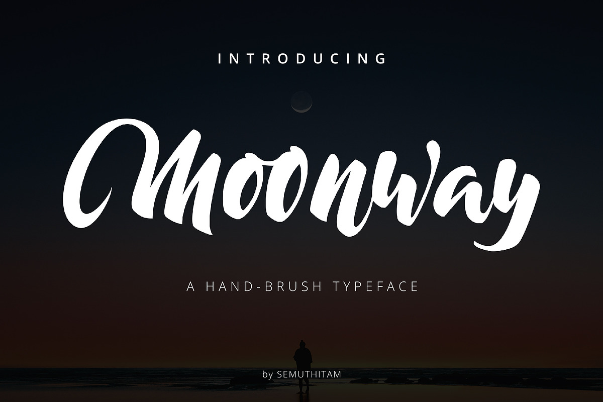 Moonway - A Hand Brush Typeface, a Script Font by SemutHitam Creative (Photo 1 of 10)
