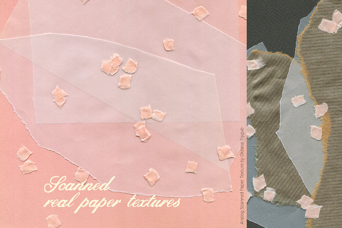 Bundle Scanned Paper Texture Collage, a Texture Graphic by Oksana Trygub (Photo 44 of 50)