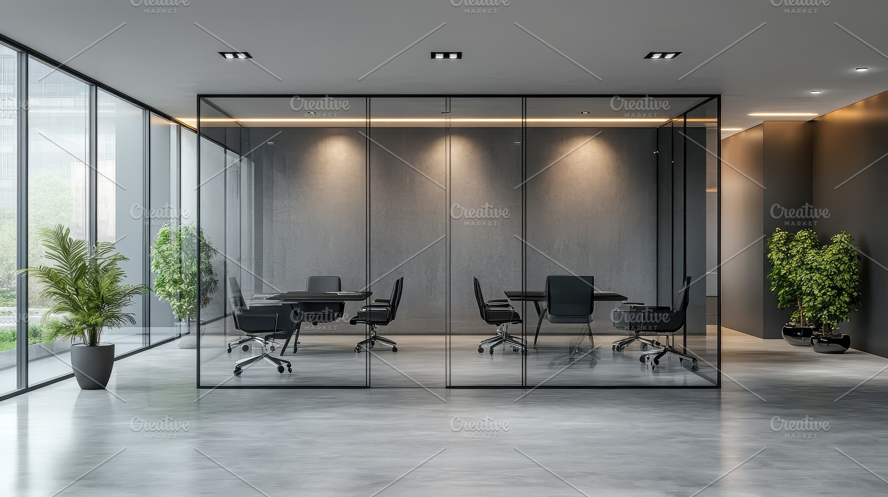 Modern office conference room with g, a Background Photo by Pixeness Studio
