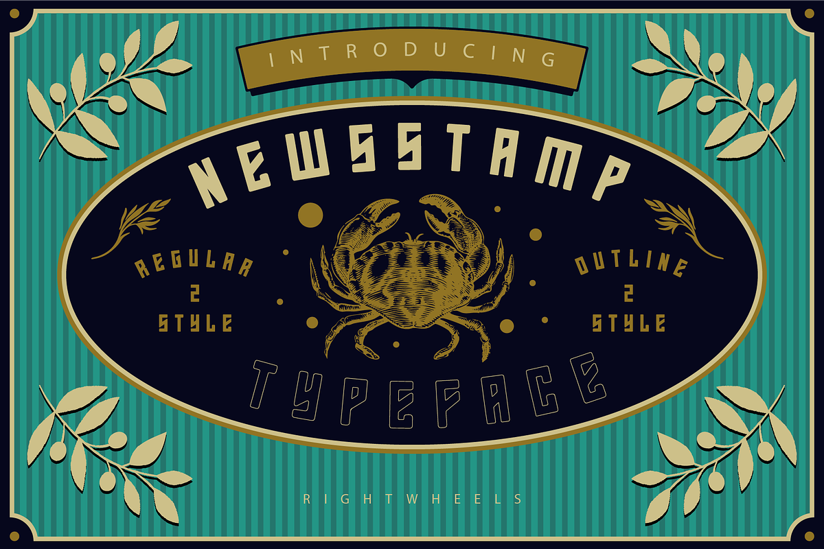 NEWSSTAMP - Retro Display Font, a Font by Rightwheels (Photo 1 of 9)