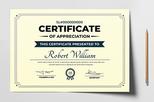 Certificate Template Layout, a Stationery Template by MightyDesign