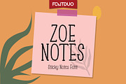 Zoe Sticky Notes Font, a Script Font by FontDuo (Thumbnail 1 of 6)
