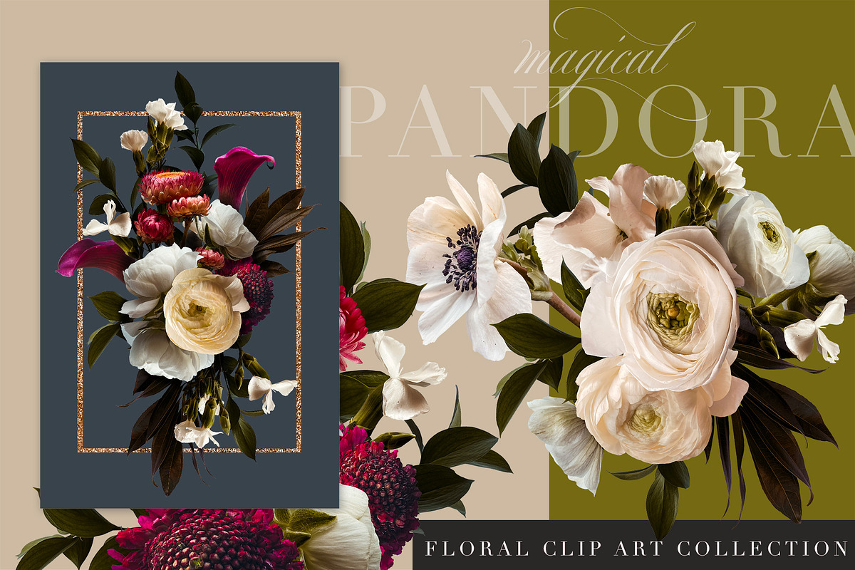 Pandora Moody Floral Clip Art Set, an Object Graphic by Eclectic Anthology (Photo 2 of 13)