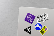Sticker Mockup On Macbook, a Merchandise Mockup by SLAB! Design (Thumbnail 7 of 8)