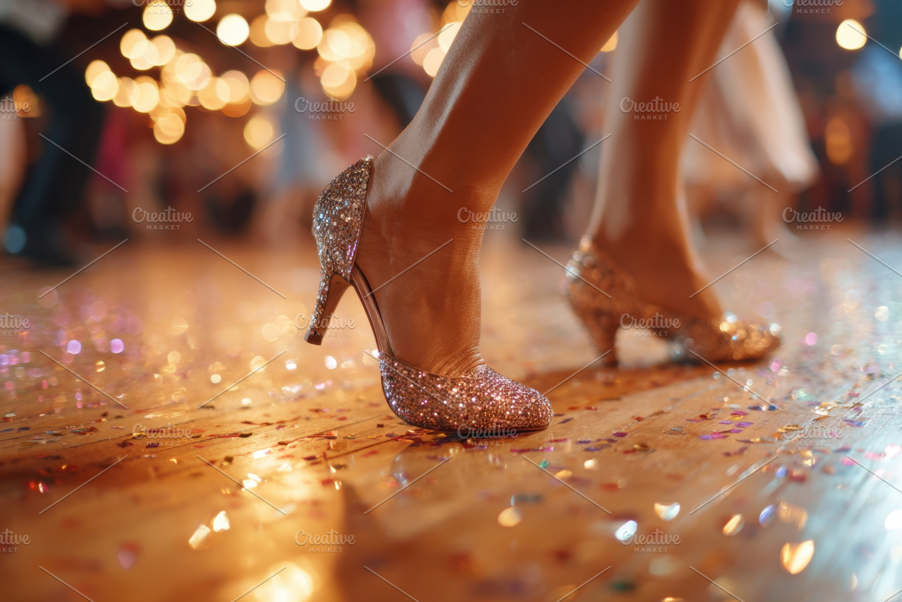 Sparkling high heels on a festive dance floor, a Sports & Recreation Photo by AlyaAnd