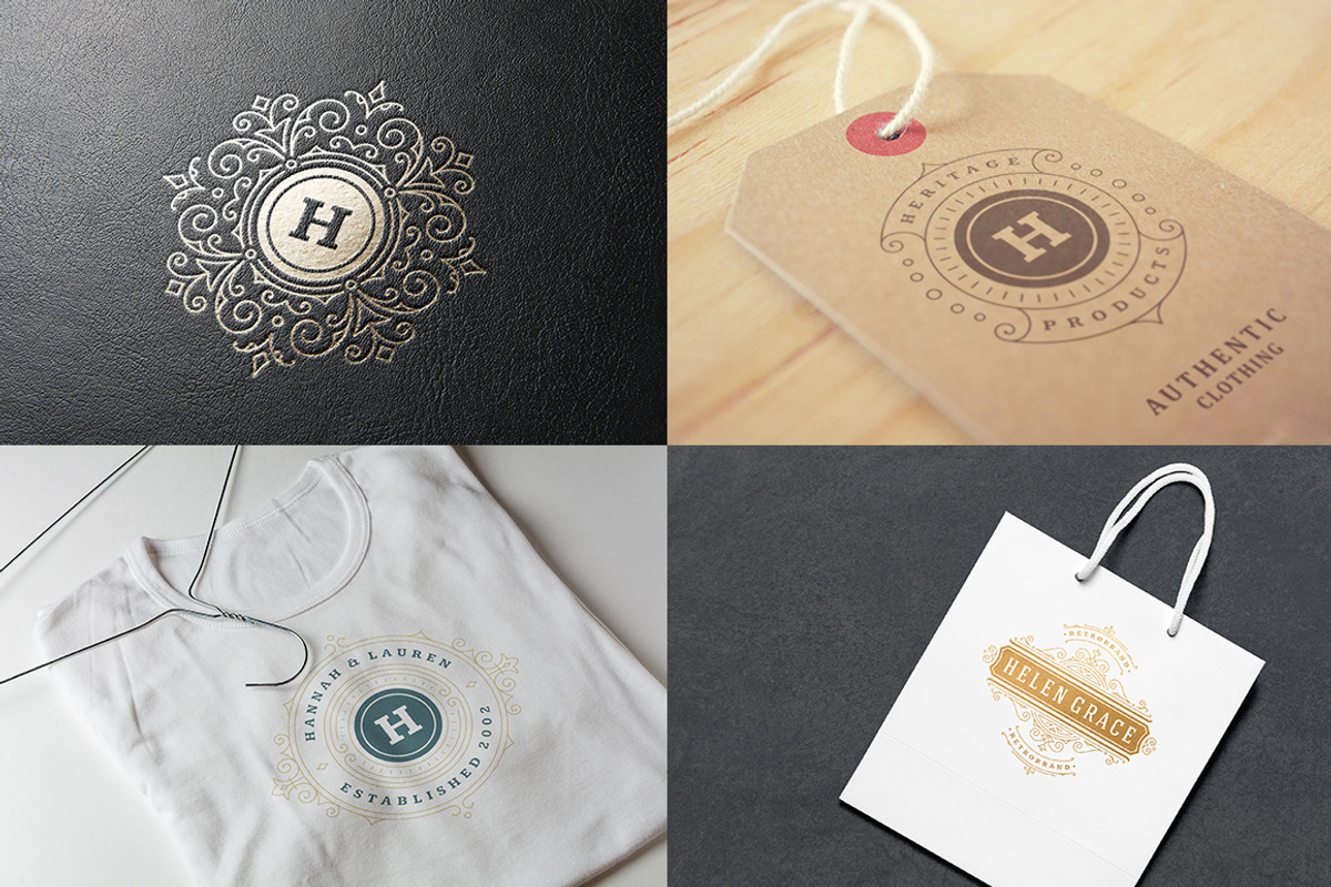 250 ornaments logos & monograms, a Branding & Logo Template by Vasya Kobelev (Photo 14 of 23)
