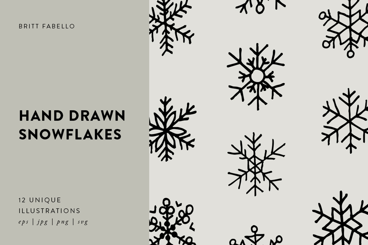 Hand-Drawn Snowflake Illustrations, an Object Illustration by Britt Fabello (Photo 1 of 3)