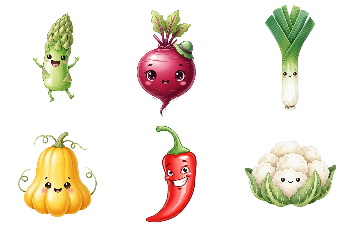 Watercolor Vegetables Clipart, an Illustration by Watercolor design (Photo 2 of 4)