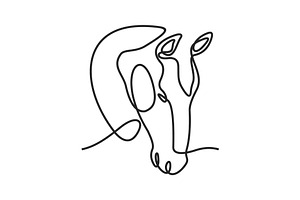 Continuous Line Drawing Of Horse