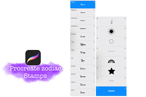 Procreate Zodiac Stamps,Zodiac Signs