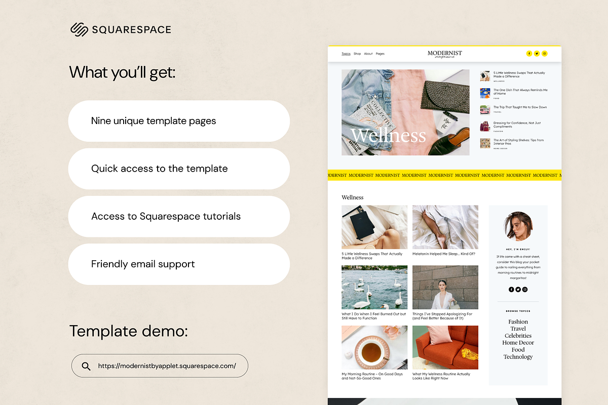 Squarespace Template: Modernist, a Squarespace Template by Applet Studio (Photo 3 of 6)