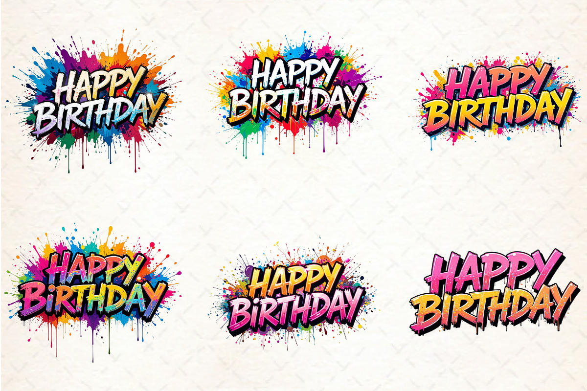Happy Birthday Png Bundle Sublimatio, an Illustration by Libby Wishes (Photo 3 of 4)