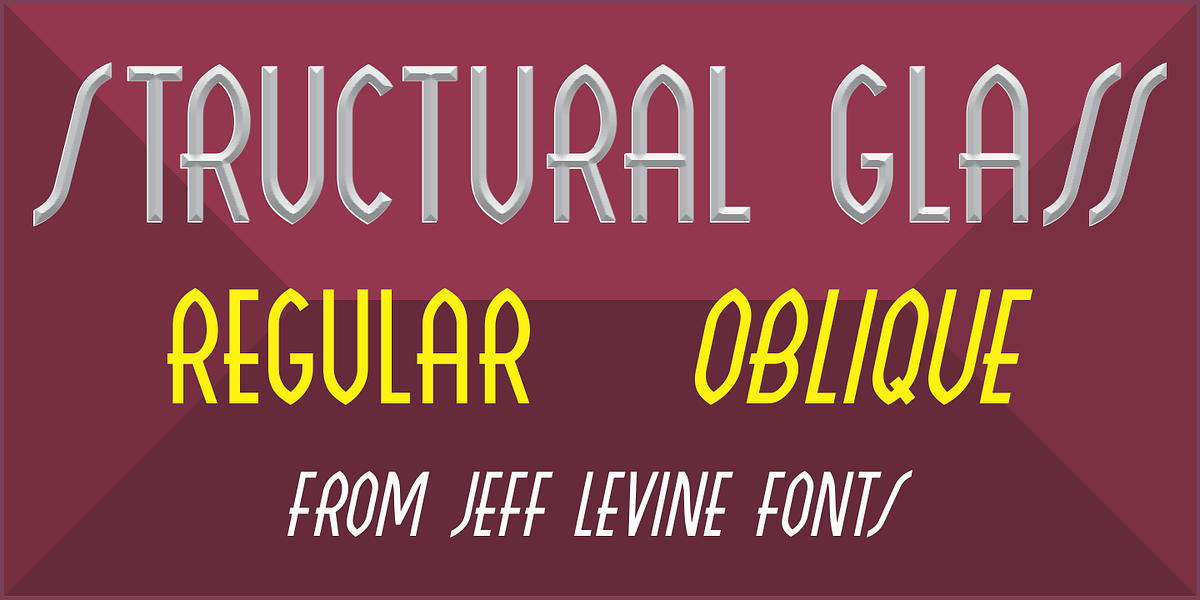Structural Glass JNL, a Font by Jeff Levine Fonts (Photo 1 of 5)