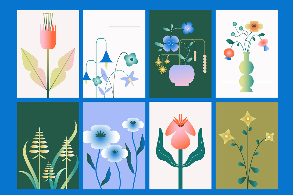 Gradient Flowers: posters, elements, an Object Graphic by Lena Nikolaeva (Photo 16 of 17)