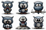 Whimsical Baby Snowy Owl Clipart, an Illustration by Libby Wishes (Thumbnail 2 of 9)