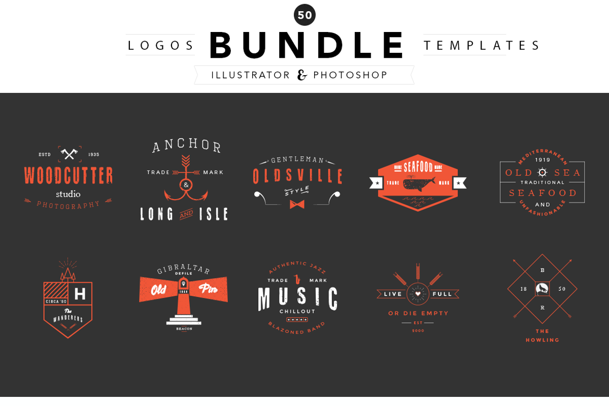 50 Genuine Logo Bundle - Save 70%, a Branding & Logo Template by Brazvan (Photo 1 of 4)