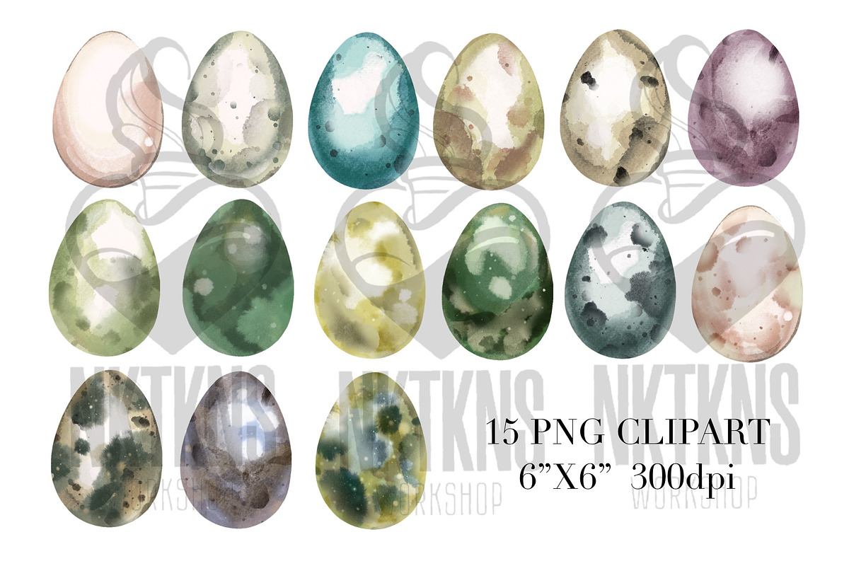 Watercolor Bird Egg Clipart. Easter, an Animal Illustration by NKTKNS (Photo 2 of 4)