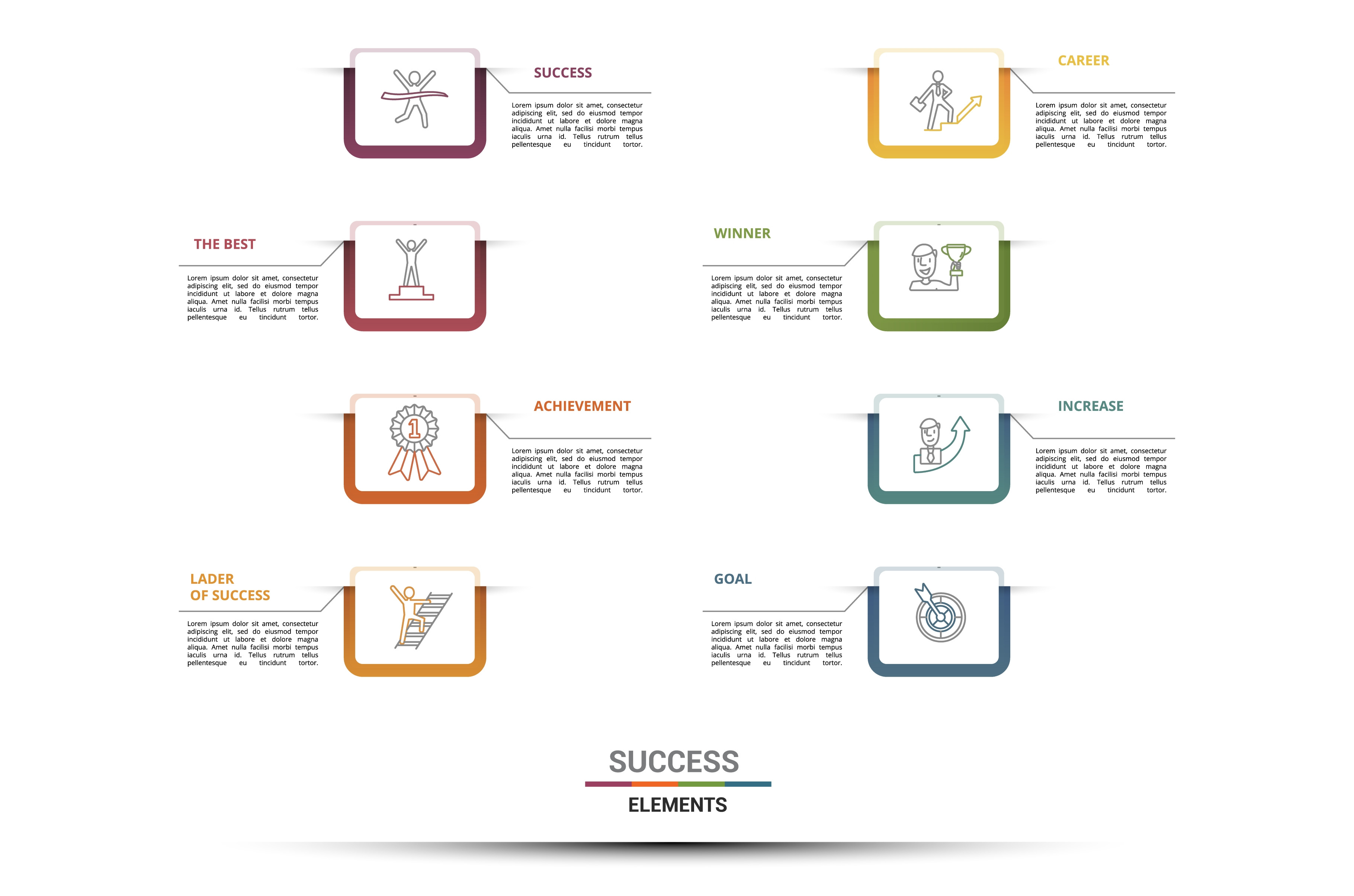 Infographic Success template. Icons, a Food Illustration by ...