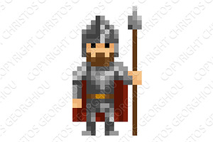 Knight Fantasy Pixel Art Game, a Person Illustration by Christos Georghiou