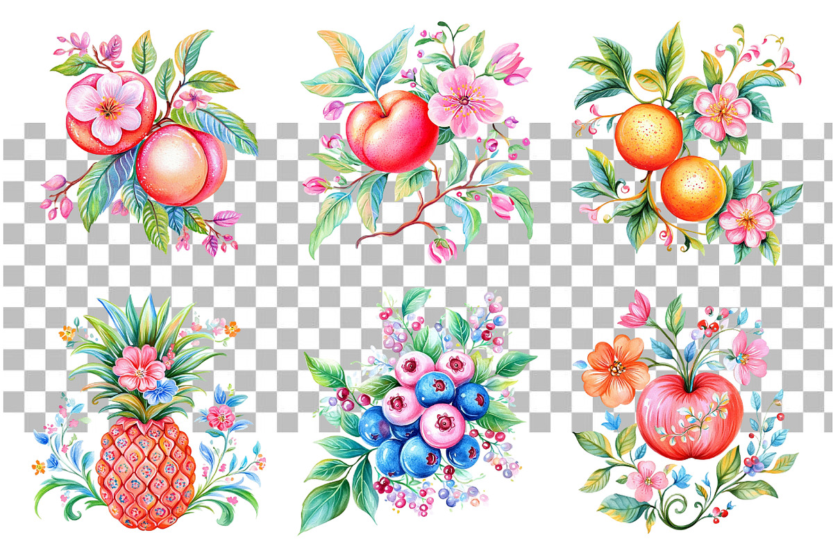 Fruit Watercolor Clipart Set, a Seasonal Illustration by Daily.Designs (Photo 3 of 4)