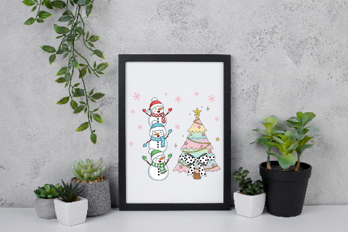 Coquette Glitter Christmas Snowman, an Illustration by Daily.Designs (Photo 4 of 5)